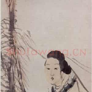1884年 任伯年《仕女图》国画人物写意作品图片鉴赏