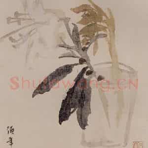 1884年 任伯年《花果图册八开》国画花鸟写意作品图片鉴赏