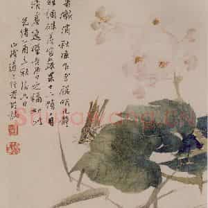 1884年 任伯年《花果图册八开》国画花鸟写意作品图片鉴赏