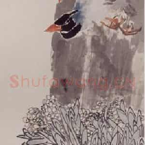 1884年 任伯年《花鸟四条屏》国画花鸟写意作品图片鉴赏