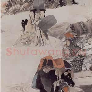 1884年 任伯年《出游图》国画人物写意作品图片鉴赏