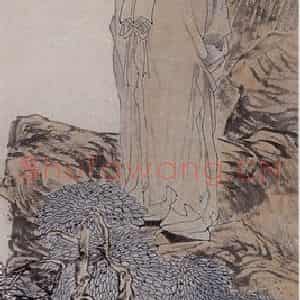 清代 任伯年《赤壁赋诗意图》国画人物写意作品图片鉴赏