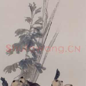 1885年 任伯年《天中五瑞图》国画花鸟写意作品图片鉴赏
