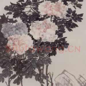 1885年 任伯年《牡丹图》国画花鸟写意作品图片鉴赏