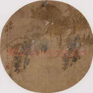 1880年 任伯年《花鸟图》国画花鸟写意作品图片鉴赏