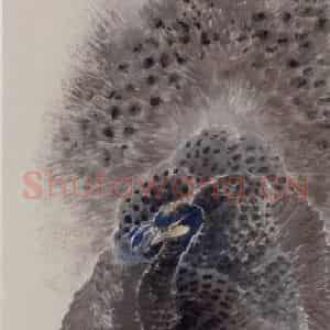 清代 任伯年《孔雀图》国画花鸟写意作品图片鉴赏