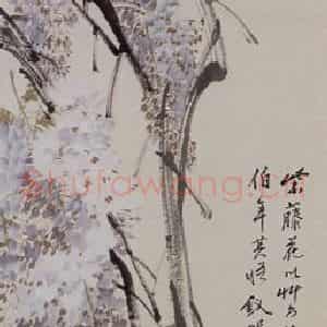 清代 任伯年《藤萝》国画花鸟写意作品图片鉴赏