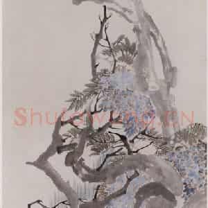 清代 任伯年《紫绶图》国画花鸟写意作品图片鉴赏
