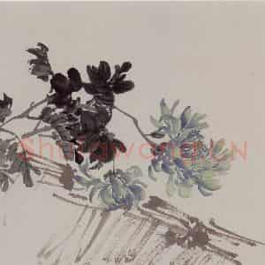 清代 任伯年《花鸟册二帧》国画花鸟写意作品图片鉴赏