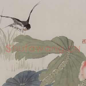 清代 任伯年《花鸟册二帧》国画花鸟写意作品图片鉴赏