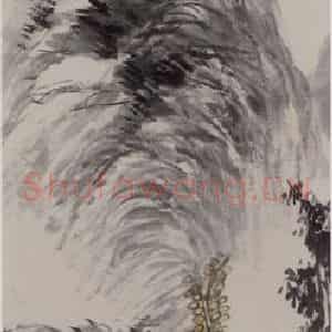 清代 任伯年《看云图》国画山水写意作品图片鉴赏