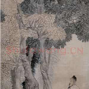 1881年 任伯年《清流濯足图》国画人物写意作品图片鉴赏
