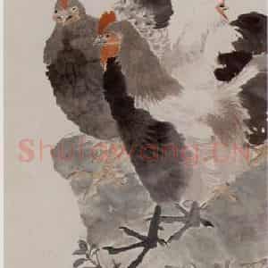 1881年 任伯年《花鸟四条屏》国画花鸟写意作品图片鉴赏