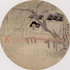 清代 任伯年《人物小景》国画花鸟写意作品图片鉴赏