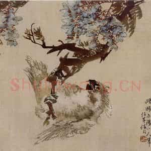 清代 任伯年《花鸟册三帧》国画花鸟写意作品图片鉴赏