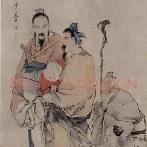 1881年 任伯年《三星图》国画人物写意作品图片鉴赏