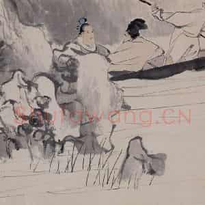 清代 任伯年《赤壁泛舟》国画综合作品图片鉴赏