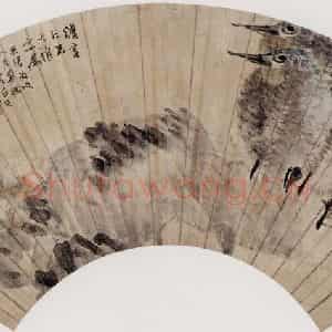 清代 任伯年《野塘群鹭》国画花鸟作品图片鉴赏