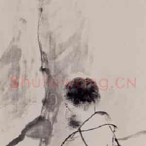 清代 任伯年《面壁图》国画人物作品图片鉴赏