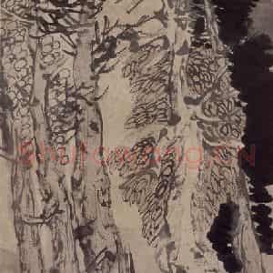 清代 任伯年《仿蓝田叔山水》国画山水作品图片鉴赏