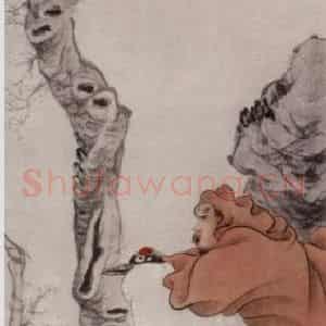 清代 任伯年《梅妻鹤子》国画综合作品图片鉴赏