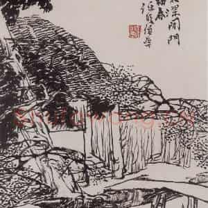 清代 任伯年《水墨人物上水十二开》国画山水作品图片鉴赏