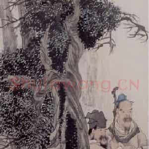清代 任伯年《承天夜游图》国画人物作品图片鉴赏