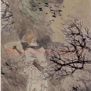 清代 任伯年《桃源问津图》国画人物作品图片鉴赏