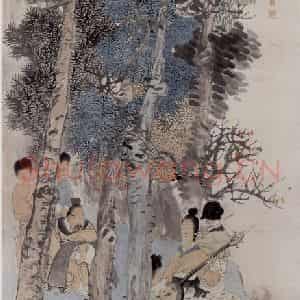 清代 任伯年《东山丝竹图》国画人物作品图片鉴赏