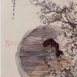 清代 任伯年《隔帘仕女图》国画人物作品图片鉴赏