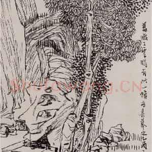 清代 任伯年《水墨人物上水十二开》国画山水作品图片鉴赏