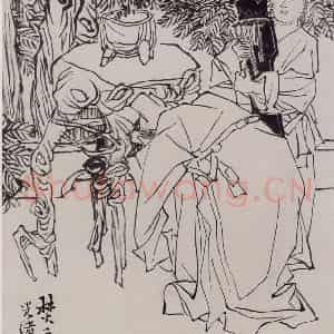 清代 任伯年《水墨人物上水十二开》国画人物作品图片鉴赏