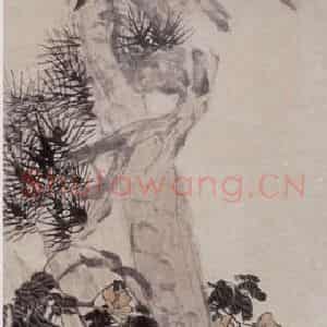 清代 任伯年《松鸠图》国画花鸟作品图片鉴赏