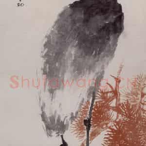 清代 任伯年《红松仙鹤图》国画花鸟作品图片鉴赏