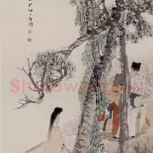 清代 任伯年《玉局参禅图》国画人物作品图片鉴赏