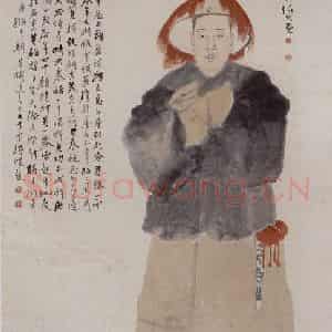 清代 任伯年《酸寒尉像》国画人物作品图片鉴赏