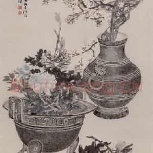 清代 任伯年《吉金清供图》国画花鸟作品图片鉴赏