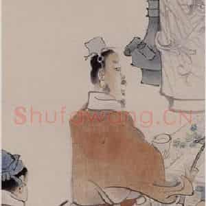 清代 任伯年《仿陈老莲人物图》国画人物作品图片鉴赏