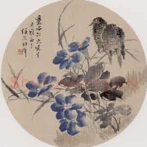 清代 任伯年《花鸟册五开》国画花鸟作品图片鉴赏