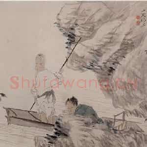 清代 任伯年《放鸭图》国画人物作品图片鉴赏