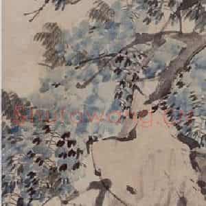 清代 任伯年《紫藤燕子》国画花鸟作品图片鉴赏