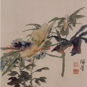清代 任伯年《花果册八开》国画花鸟作品图片鉴赏