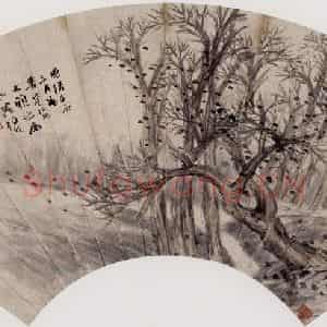 1892年 任伯年《林中高士图》国画人物写意作品图片鉴赏