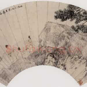 1892年 任伯年《松坡伎乐图》国画人物写意作品图片鉴赏