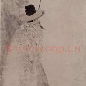 1892年 任伯年《五月披裘图》国画人物写意作品图片鉴赏