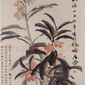 1892年 任伯年《花卉图》国画人物写意作品图片鉴赏