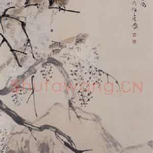 1894年 任伯年《藤萝双禽图》国画花鸟写意作品图片鉴赏