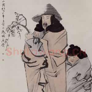 1889年 任伯年《踏雪寻梅图》国画人物写意作品图片鉴赏