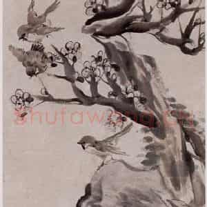 1890年 任伯年《花鸟四条屏》国画花鸟写意作品图片鉴赏