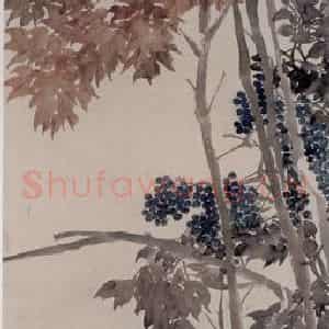 1890年 任伯年《花鸟四条屏》国画花鸟写意作品图片鉴赏
